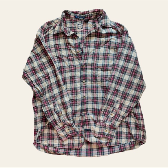 Vintage 90s Flannel Collared Button Down Shirt - Picture 1 of 3